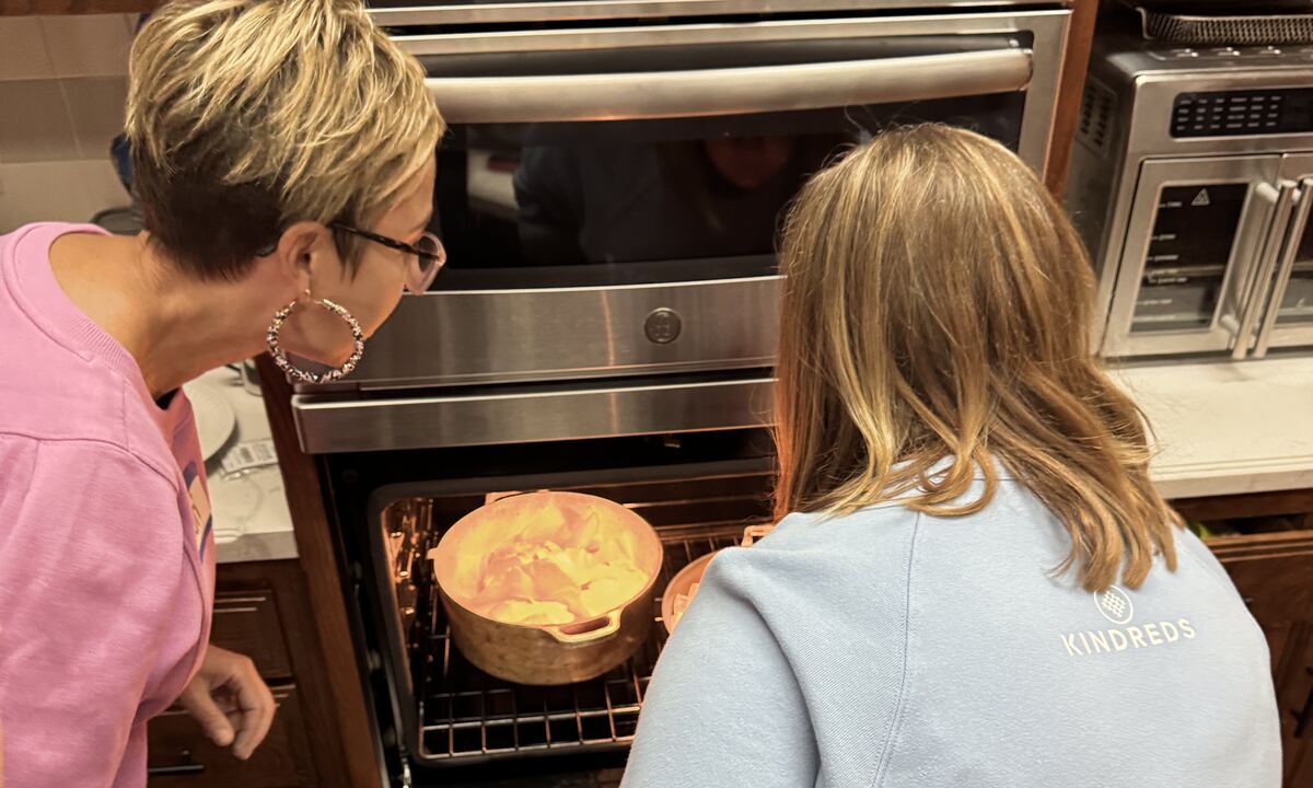 Watching the magic through the oven door
