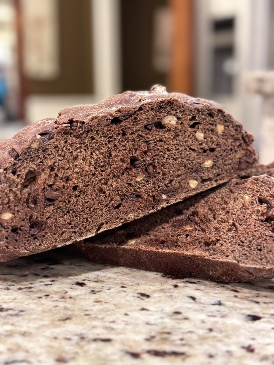 Chocolate sourdough with a soft crumb